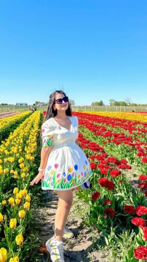 Tulip Painting Summer Dress