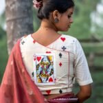 playcard queen or taash painting blouse