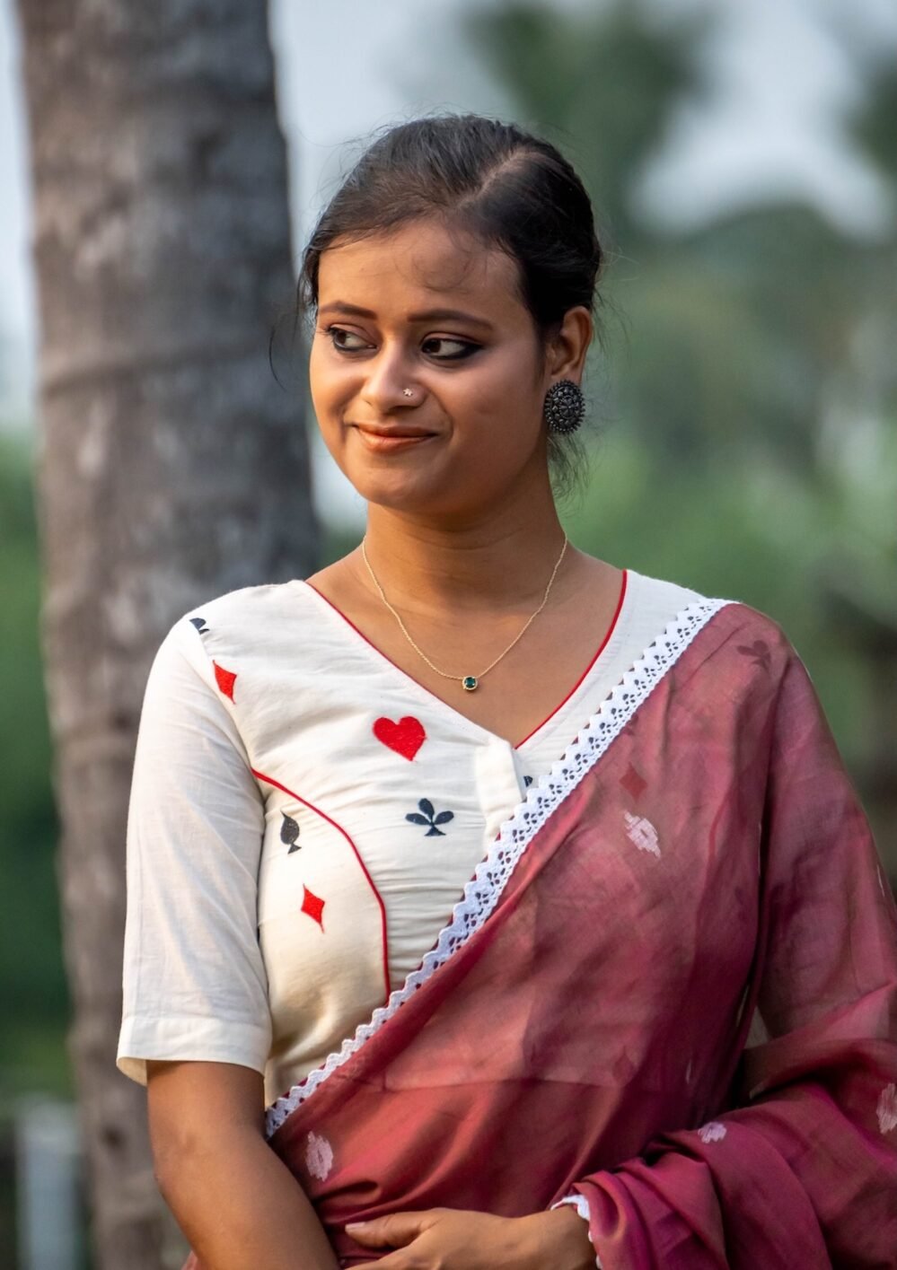 khadi embodery blouse