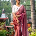 full look of handpainted taash blouse full look
