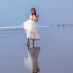 Full-length front view of the Madhubala tiered maxi dress featuring handpainted bodice art and contrast ric-rac trim.