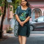 women wearing hand painted dress front look