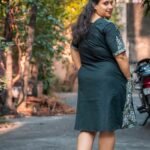 full lokk of a handpainted tarini dress from back side
